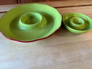 Tastefully Simple 14" & 7" Salsa Chip Dip Bowls